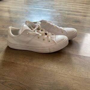 All White Leather Converse